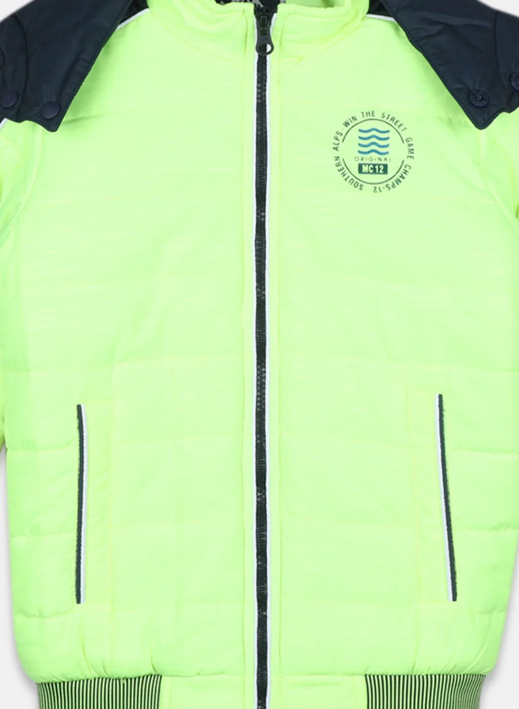 Boys Green Solid Jacket - Image 3