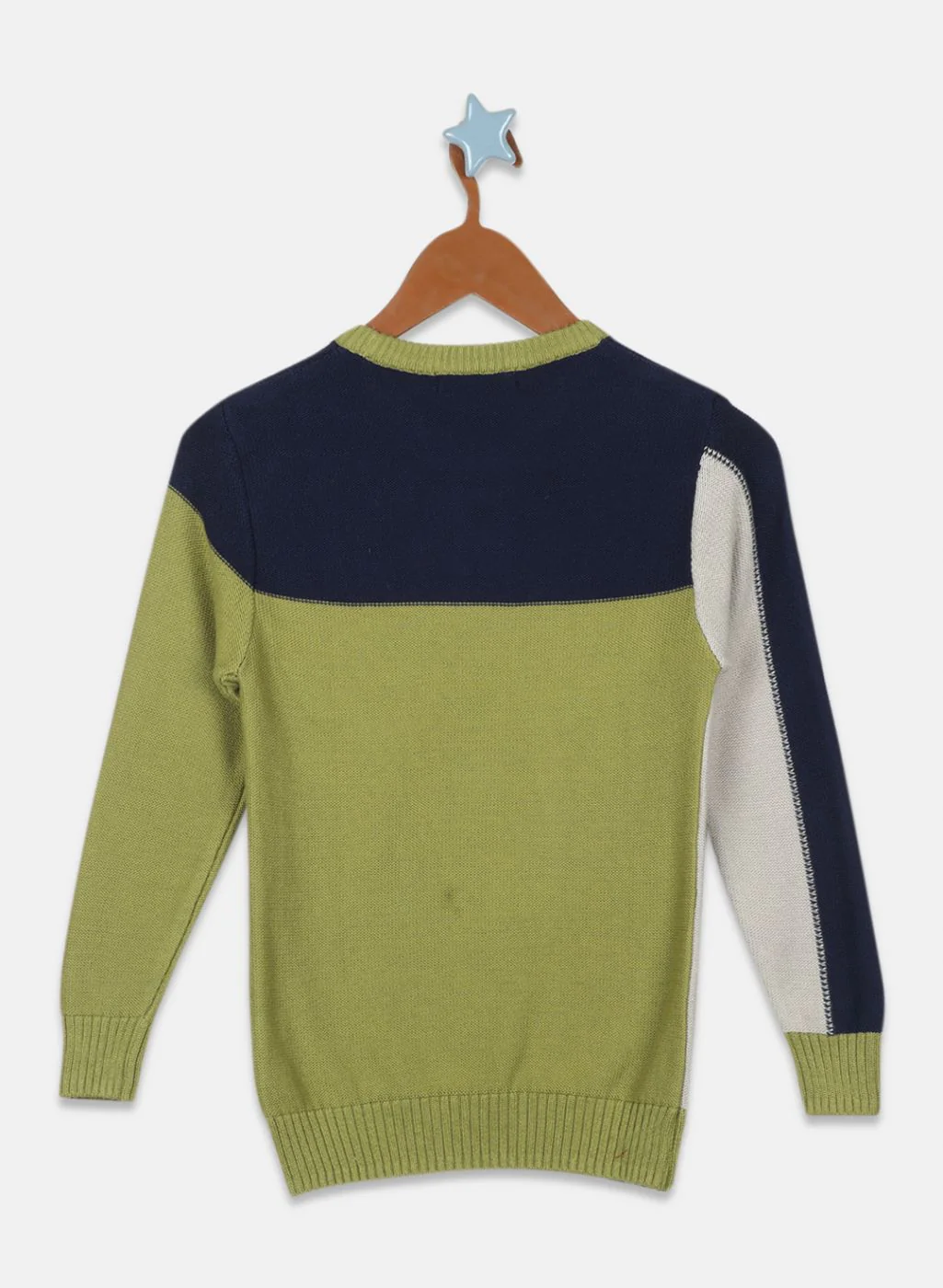 Boys Green Solid Pullover - Image 2