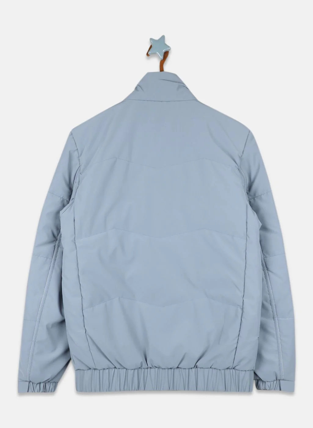 Boys Grey Solid Jacket - Image 2