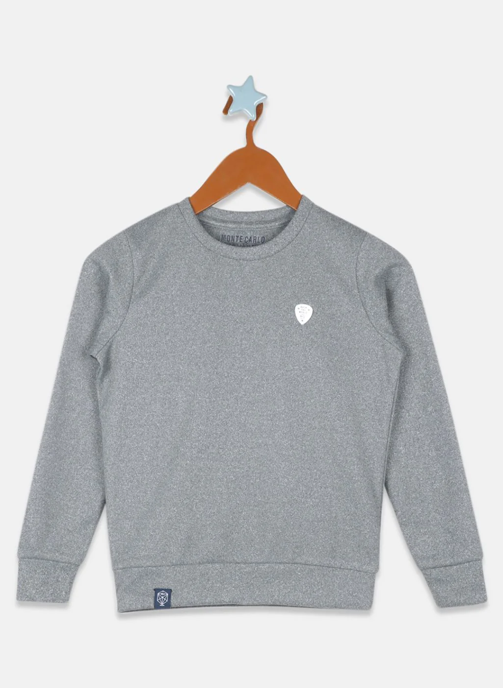 Boys Grey Solid Sweatshirt