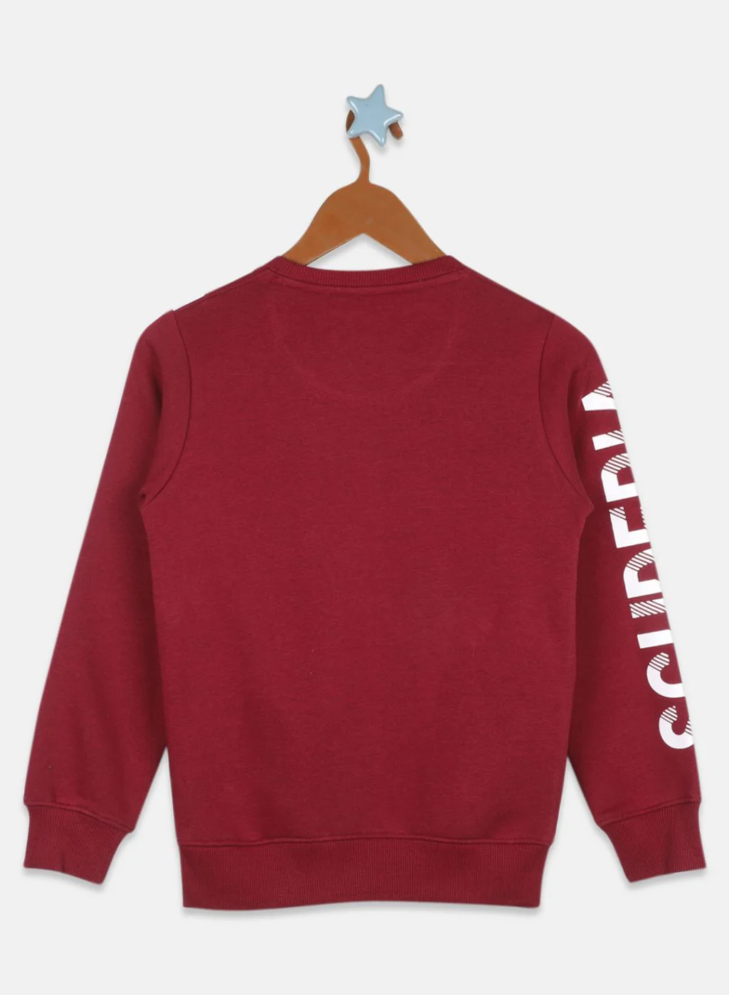 Boys Maroon Printed Sweatshirt - Image 2