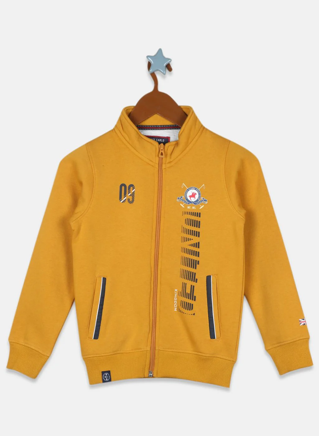 Boys Mustard Printed Sweatshirt