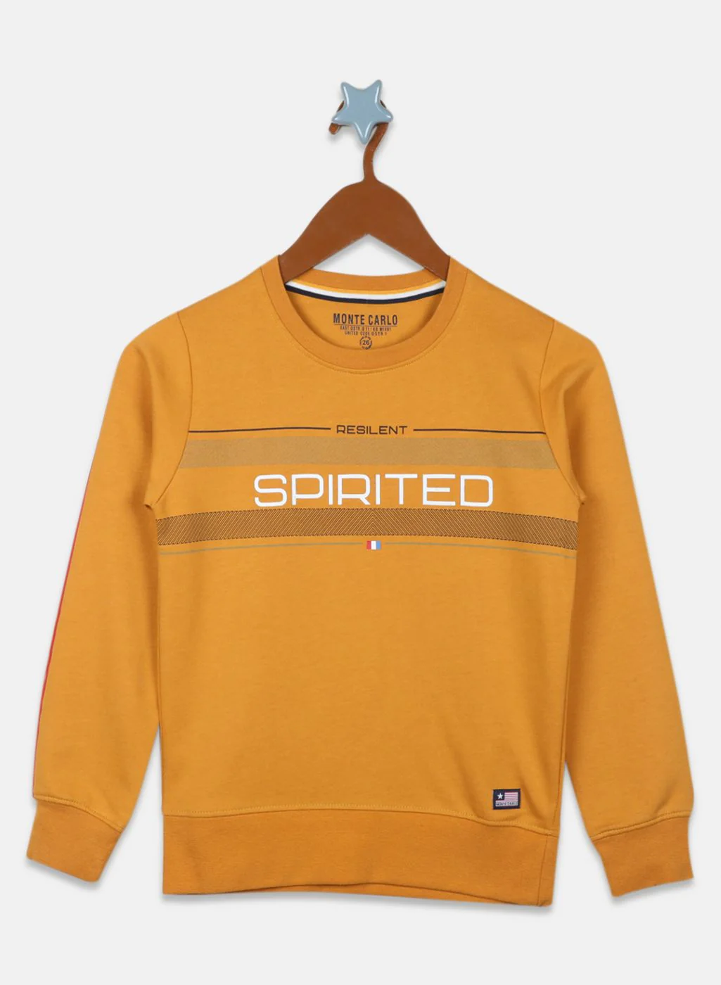 Boys Mustard Printed Sweatshirt