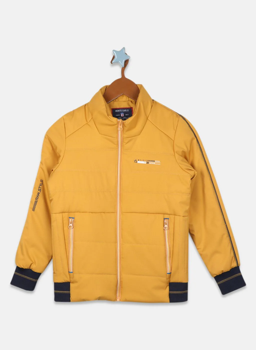 Boys Mustard Solid Jacket - Image 2