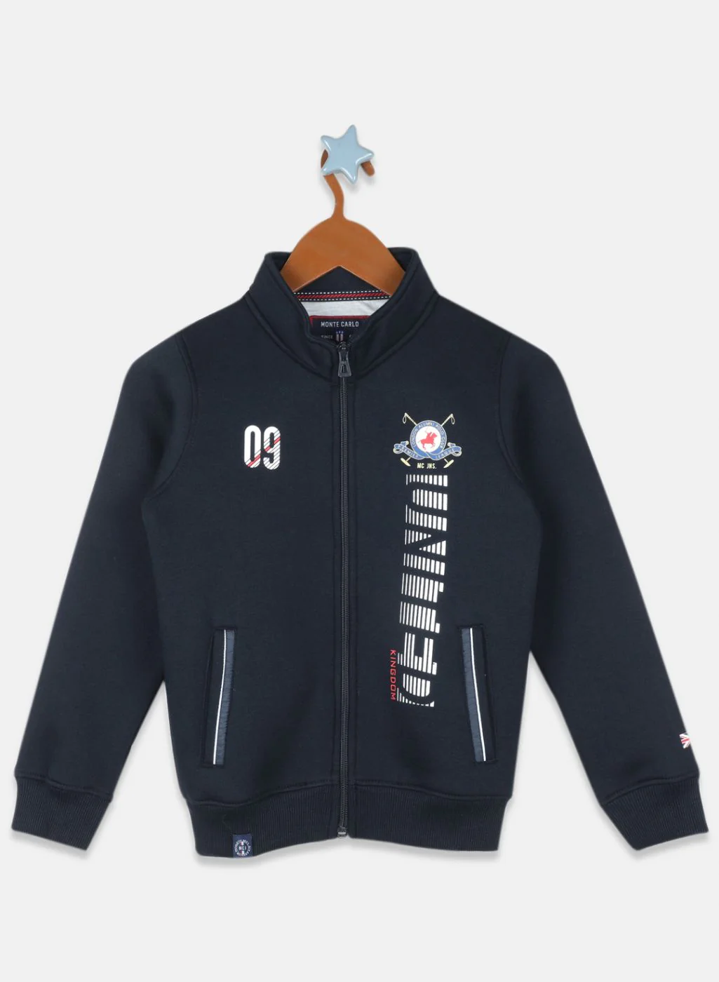 Boys NAvy Blue Printed Sweatshirt