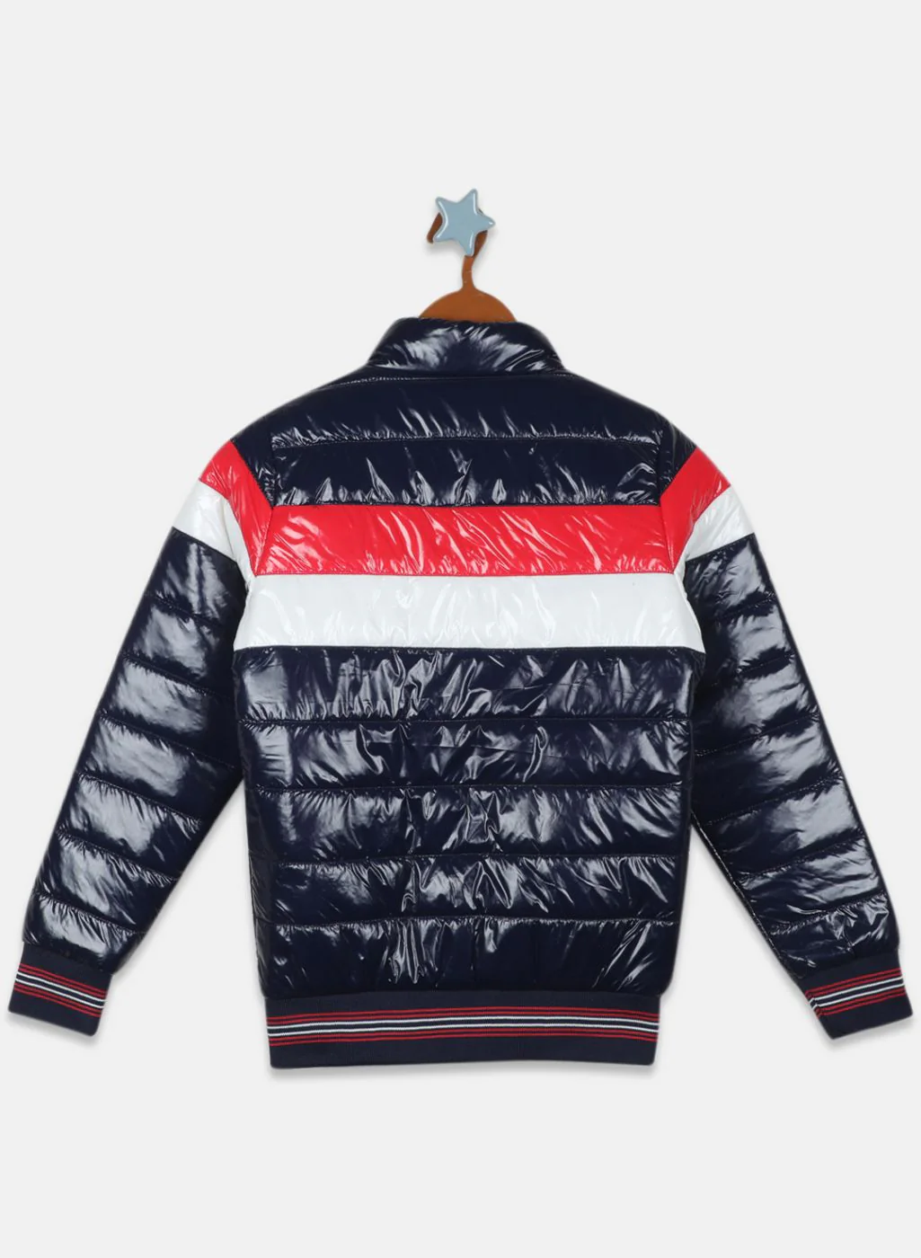 Boys NAvy Blue Solid Jacket - Image 2