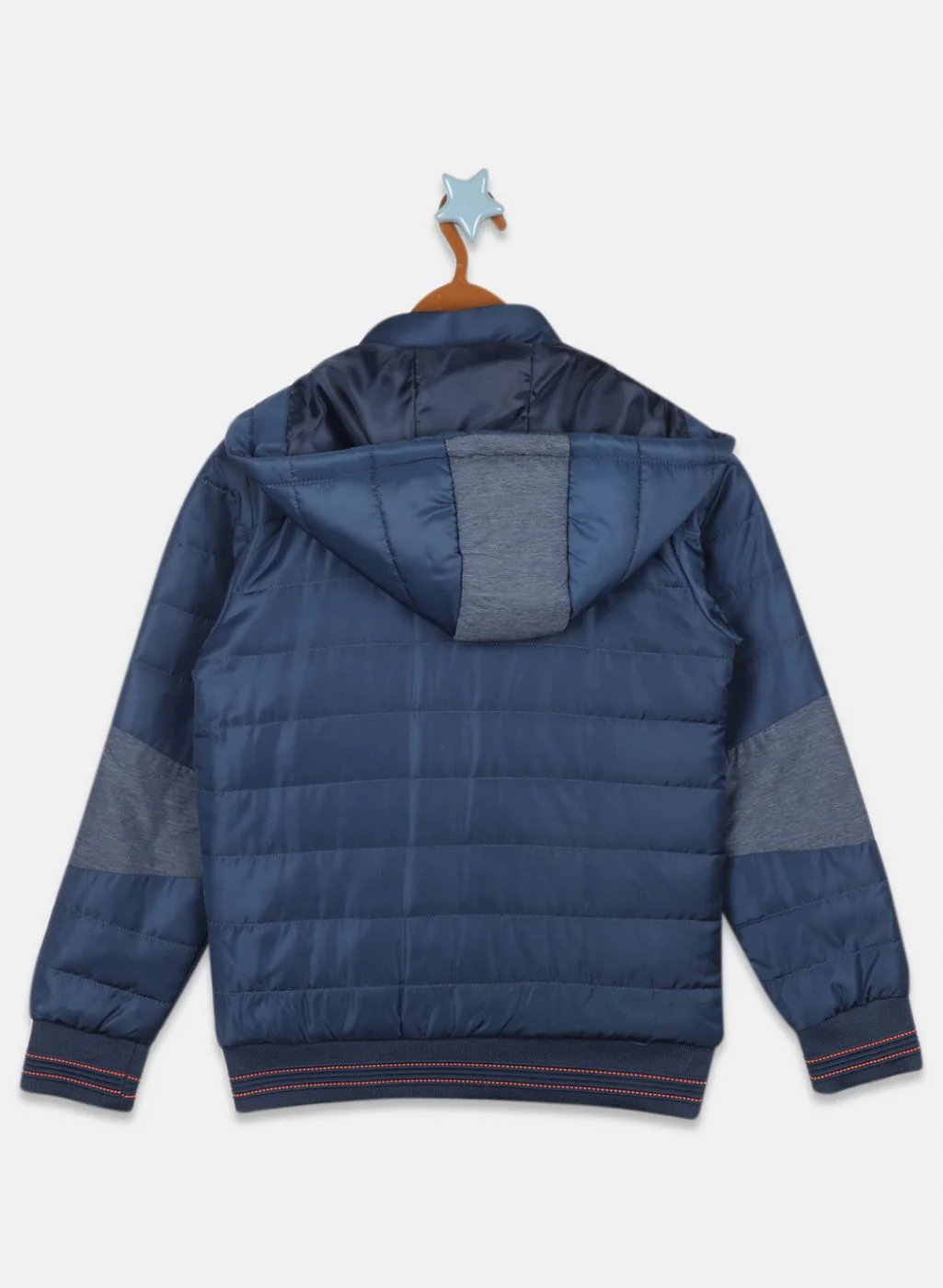 Boys NAvy Blue Solid Jacket - Image 2