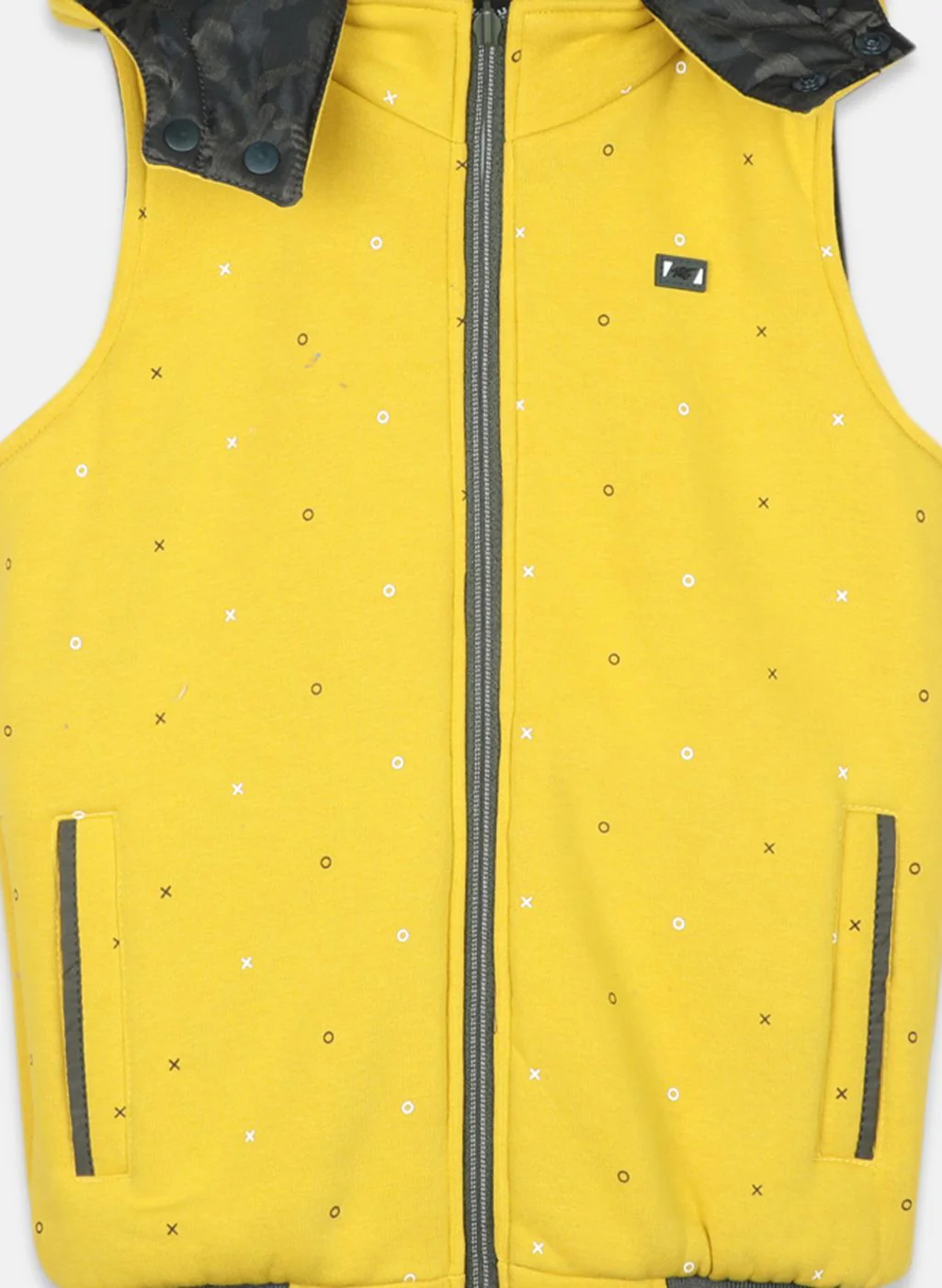 Boys Olive Self Design Jacket - Image 3