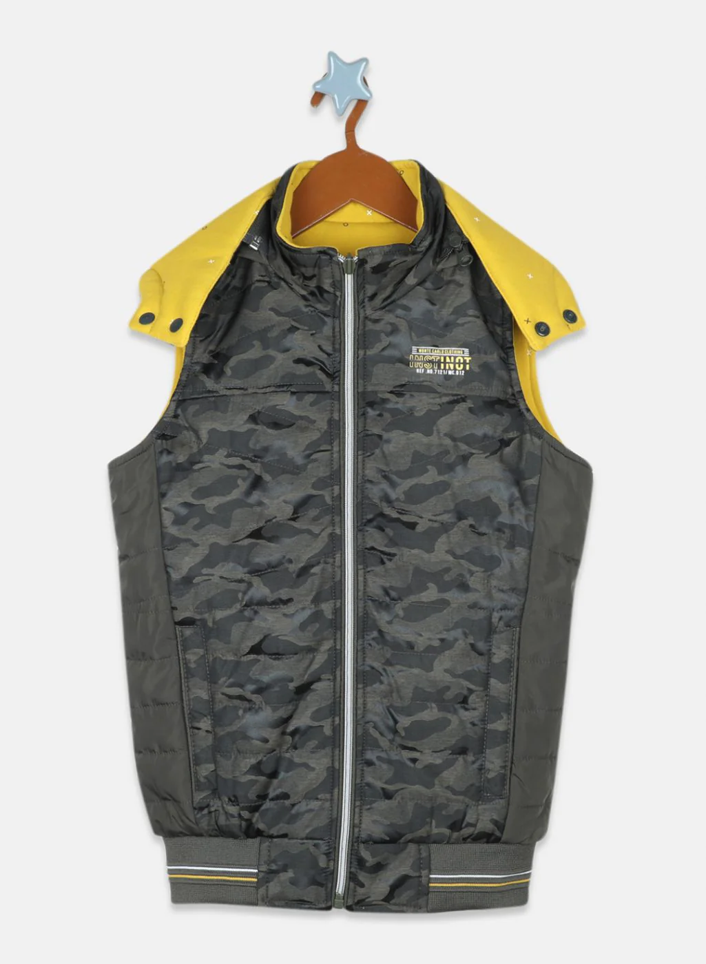 Boys Olive Self Design Jacket - Image 4