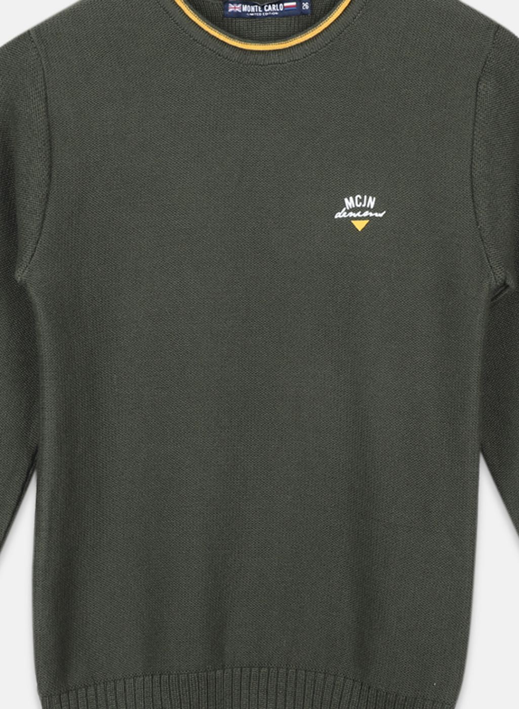 Boys Olive Solid Pullover - Image 3