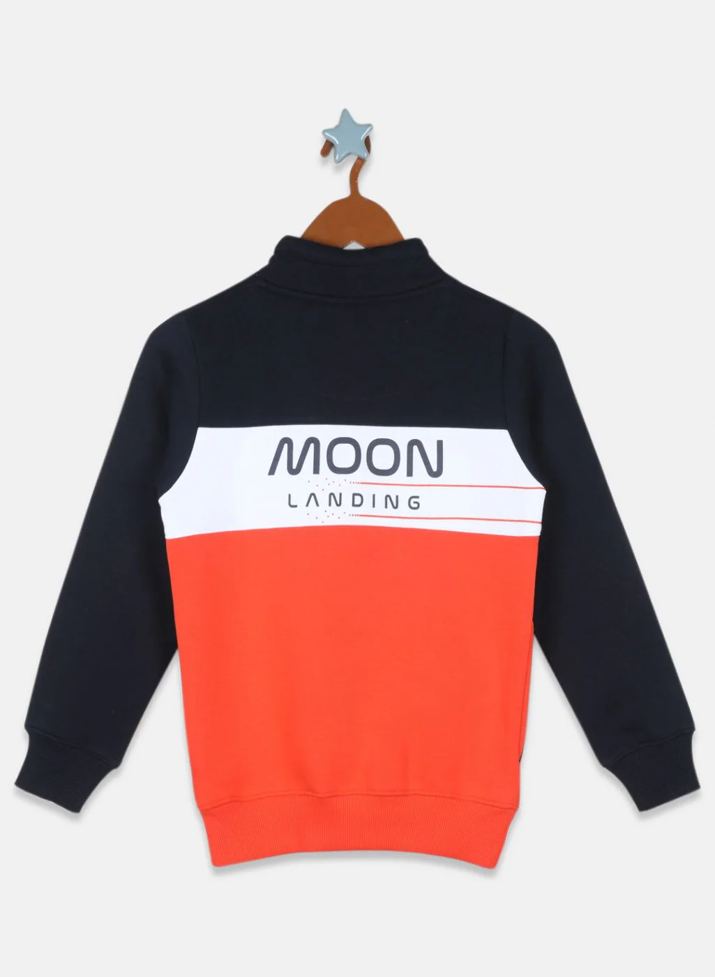 Boys Orange Printed Sweatshirt - Image 2