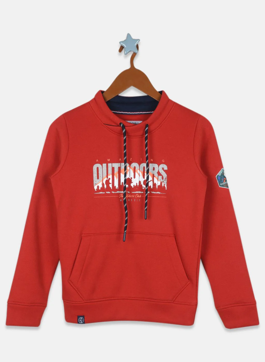 Boys Orange Printed Sweatshirt