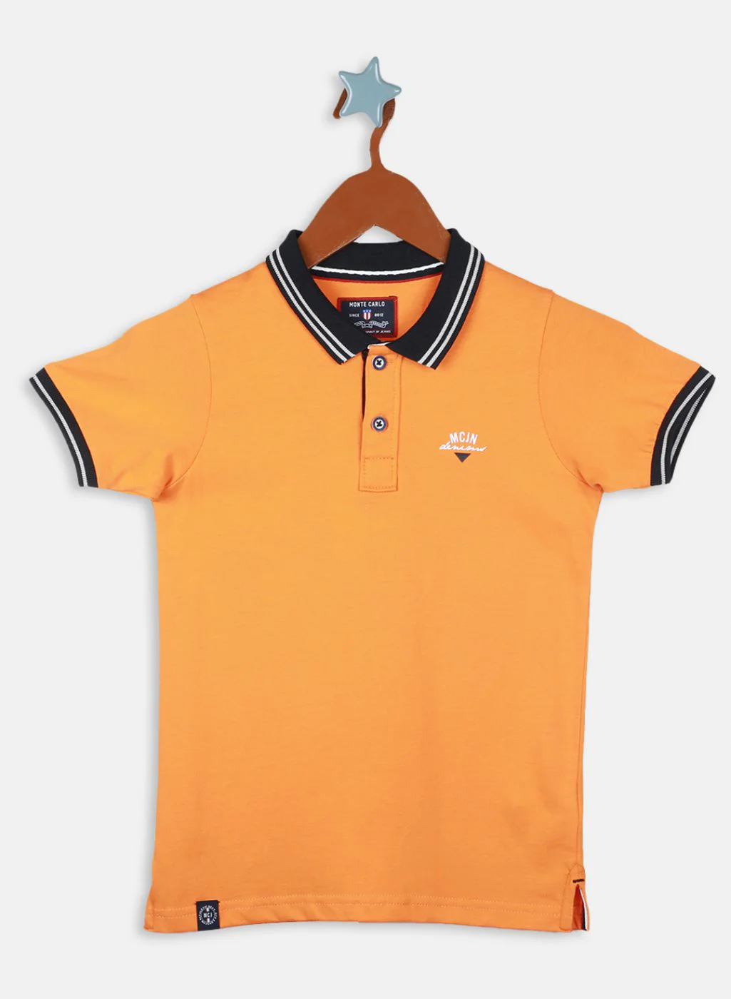Boys Orange Printed T-Shirt