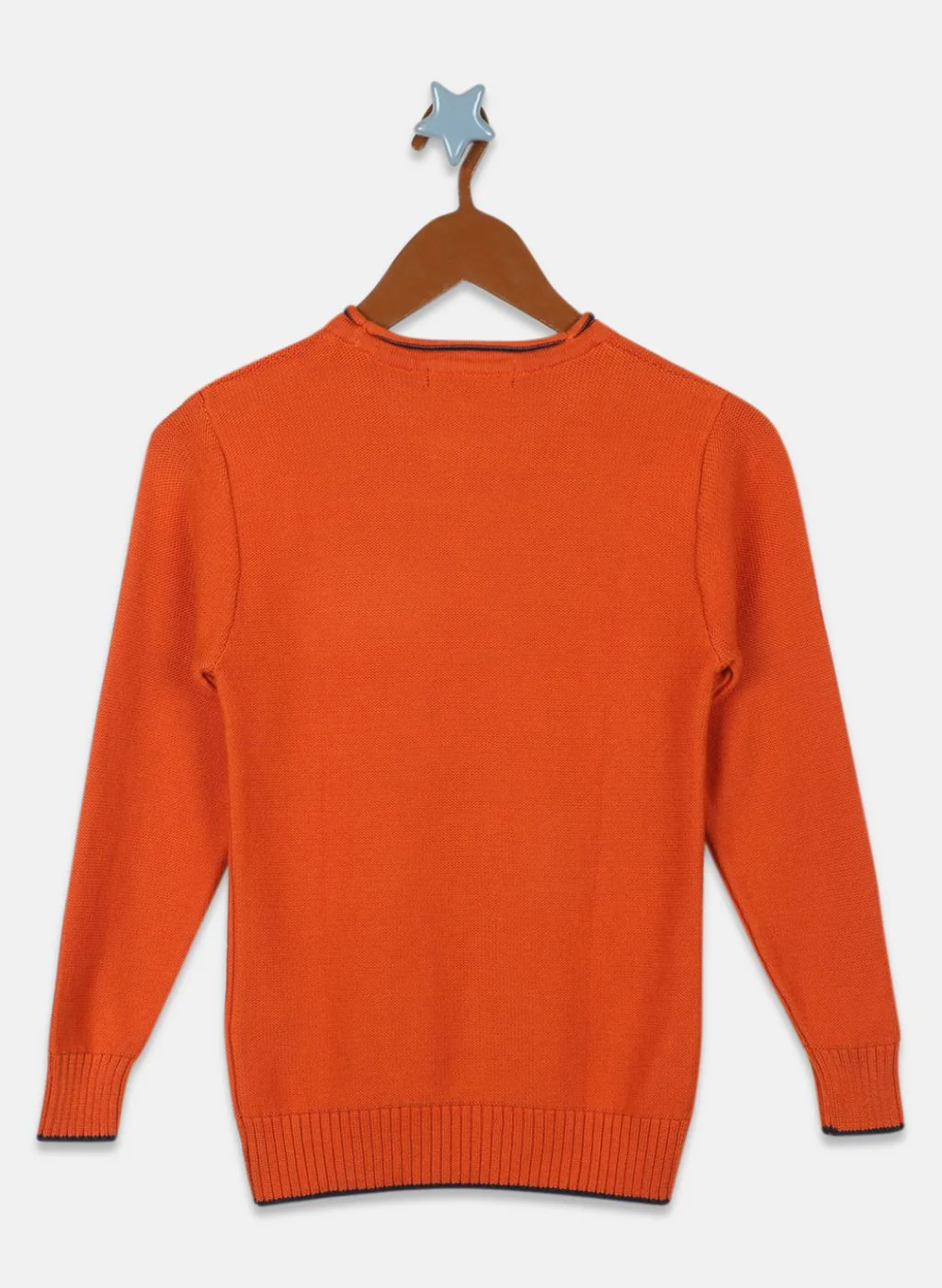 Boys Orange Solid Pullover - Image 2
