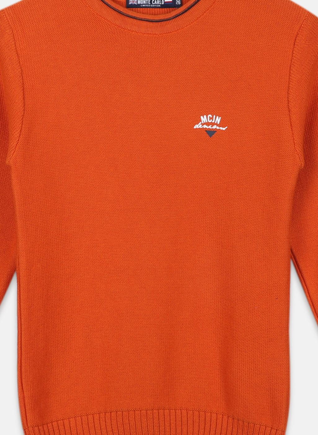Boys Orange Solid Pullover - Image 3