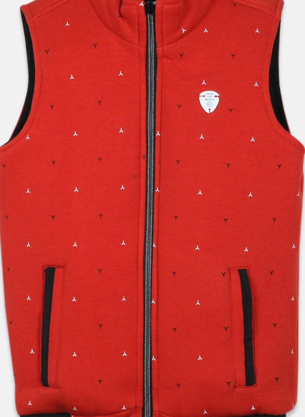 Boys Red & Black Reversible Solid Jacket - Image 3