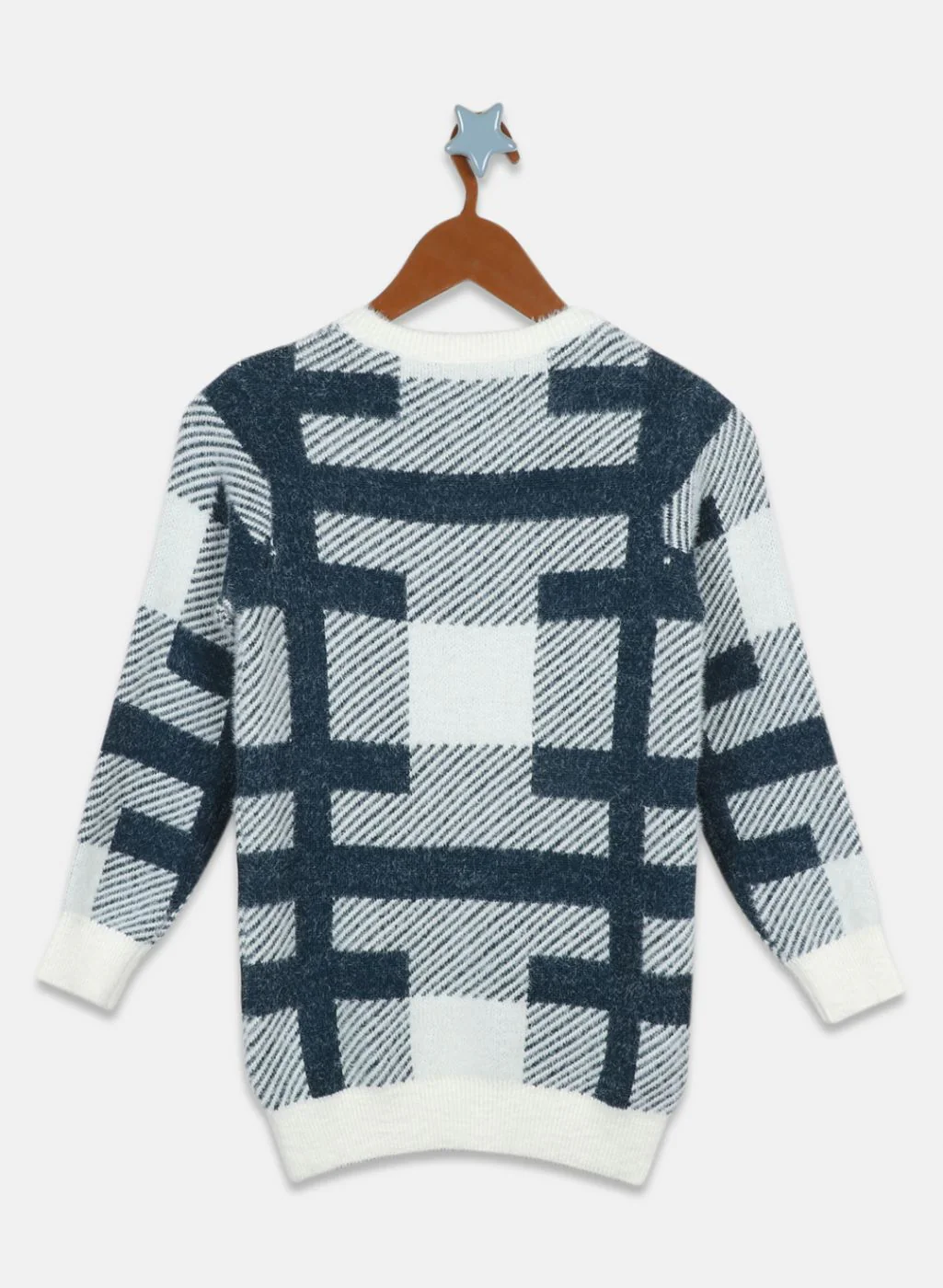 Boys White Jaquard Pullover - Image 2