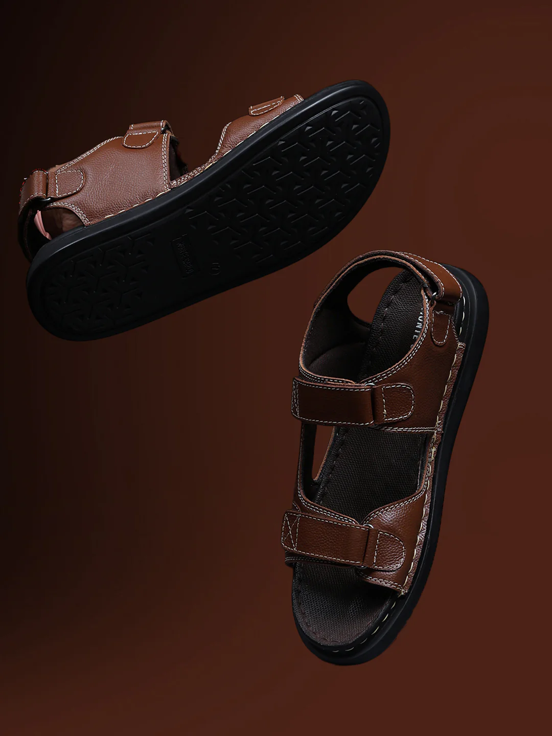 Monte Carlo Brown Velcro Adjustable Sporty Look I Daily Use Walking & Outdoor I Casual Floater Sandals for Men