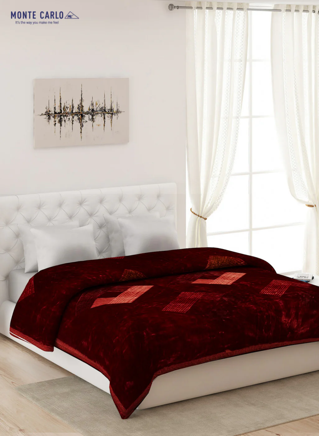 Double Bed Multicolor Mink Blanket - 1 Ply