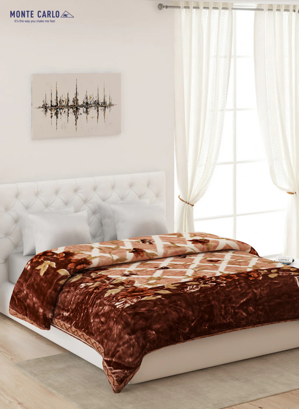 Double Bed Multicolor Mink Blanket - 2 Ply