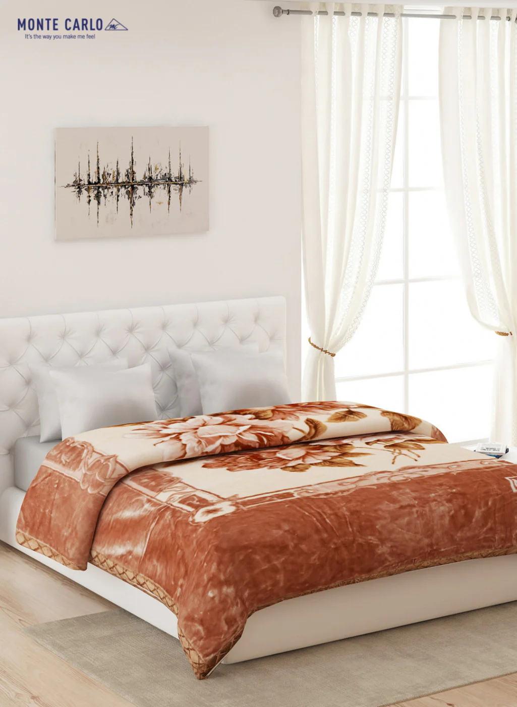 Double Bed Multicolor Mink Blanket - 2 Ply