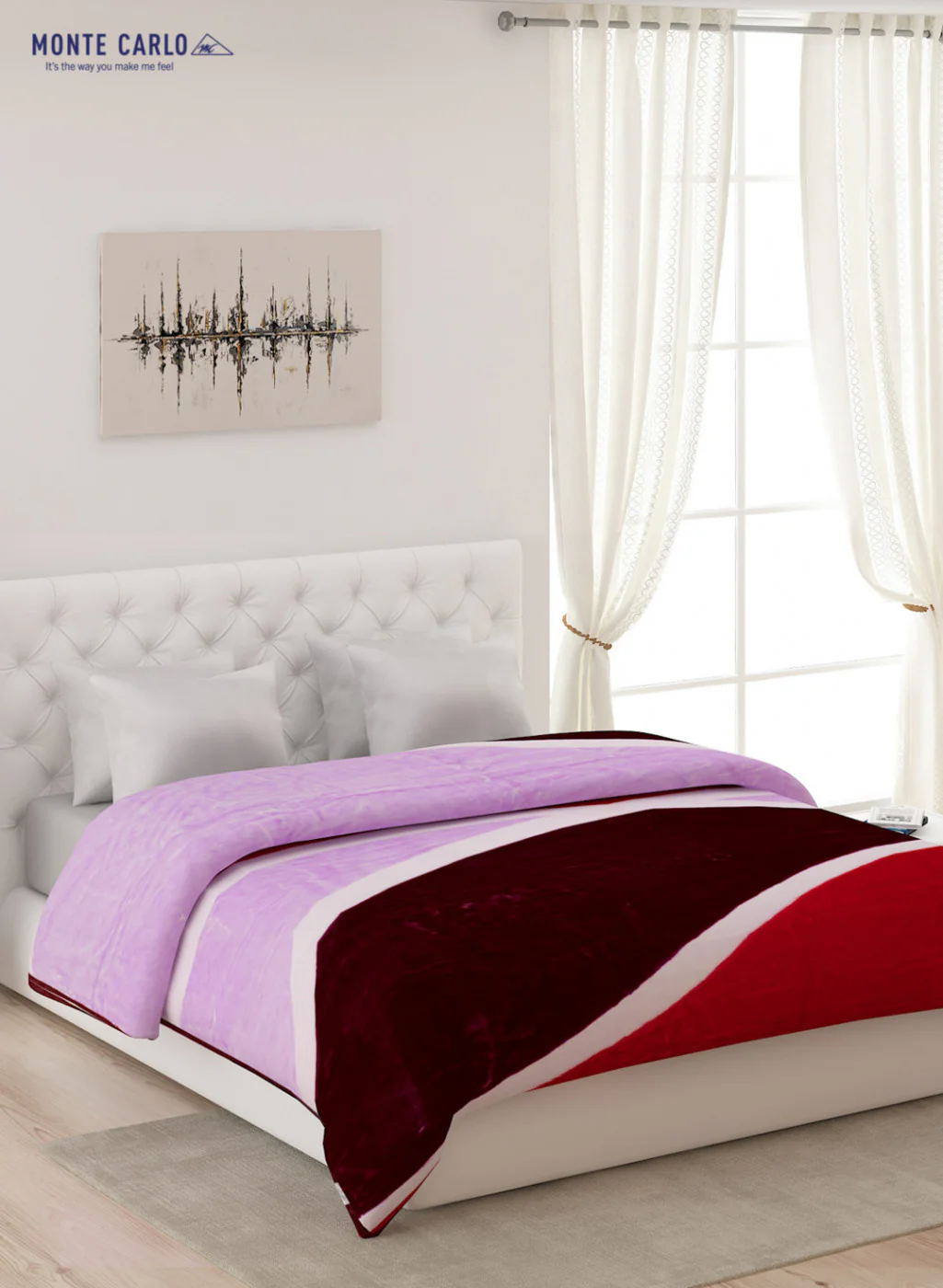 Double Bed Multicolor Mink Blanket - 2 Ply