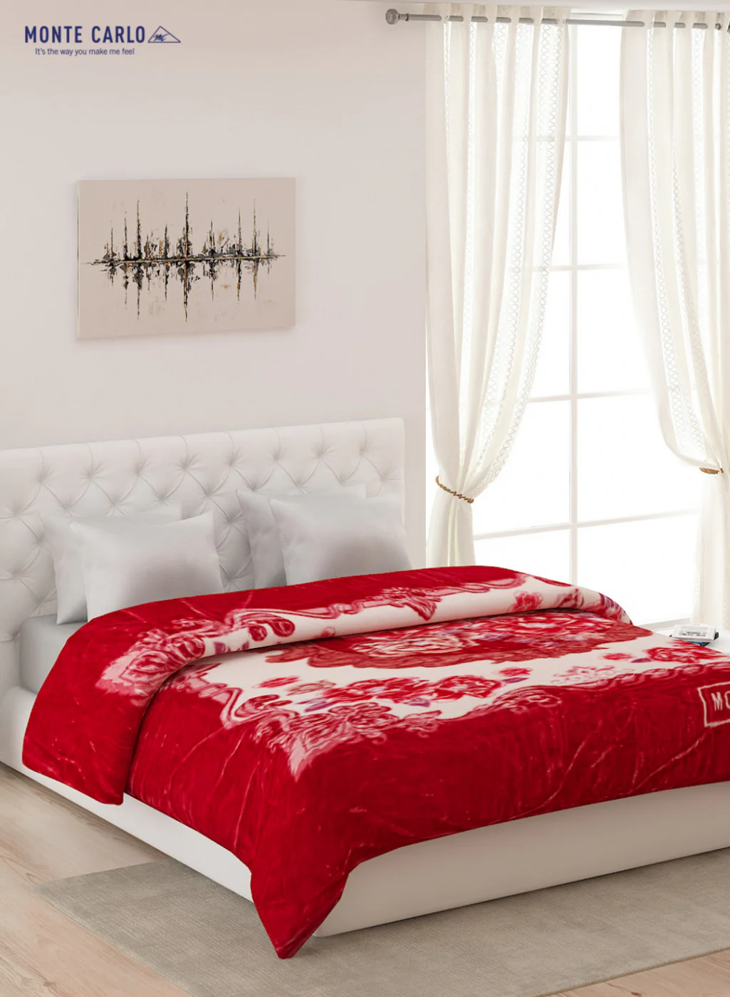 Double Bed Multicolor Mink Blanket - 2 Ply