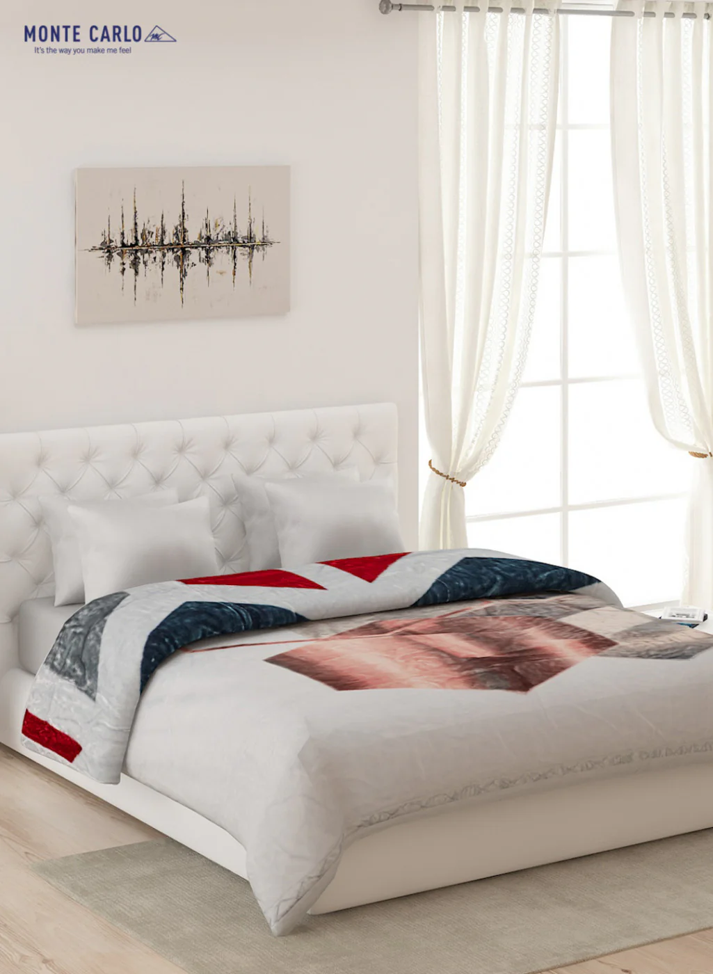 Double Bed Multicolor Mink Blanket - 2 Ply