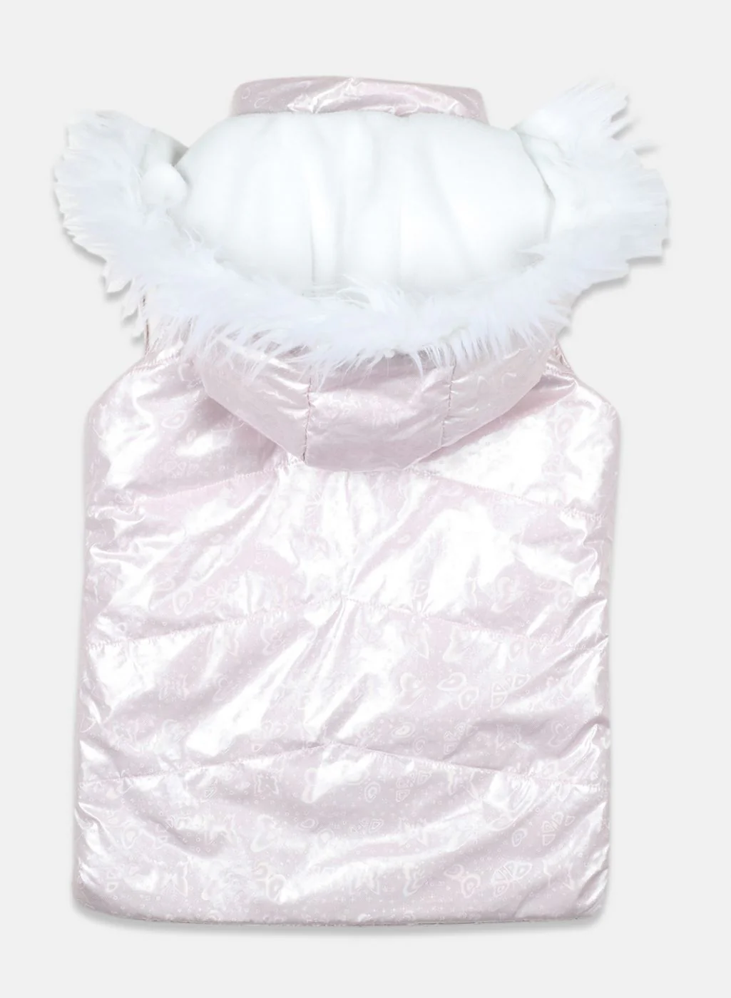 Girls Pink Printed Jacket - Image 2