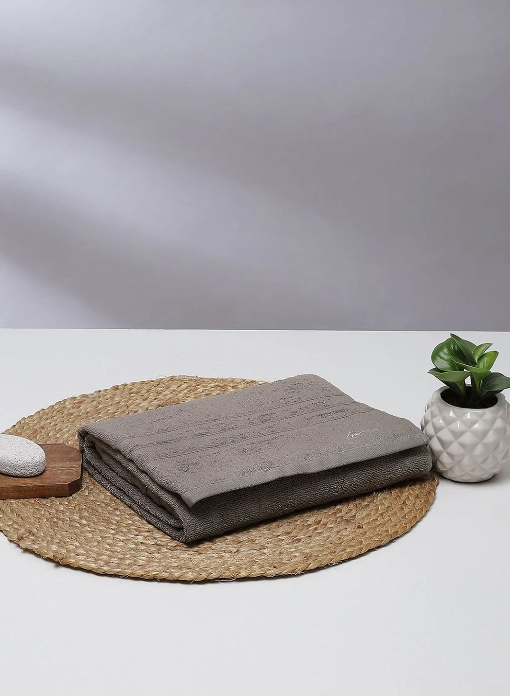 Grey Cotton 525 GSM Bath Towel