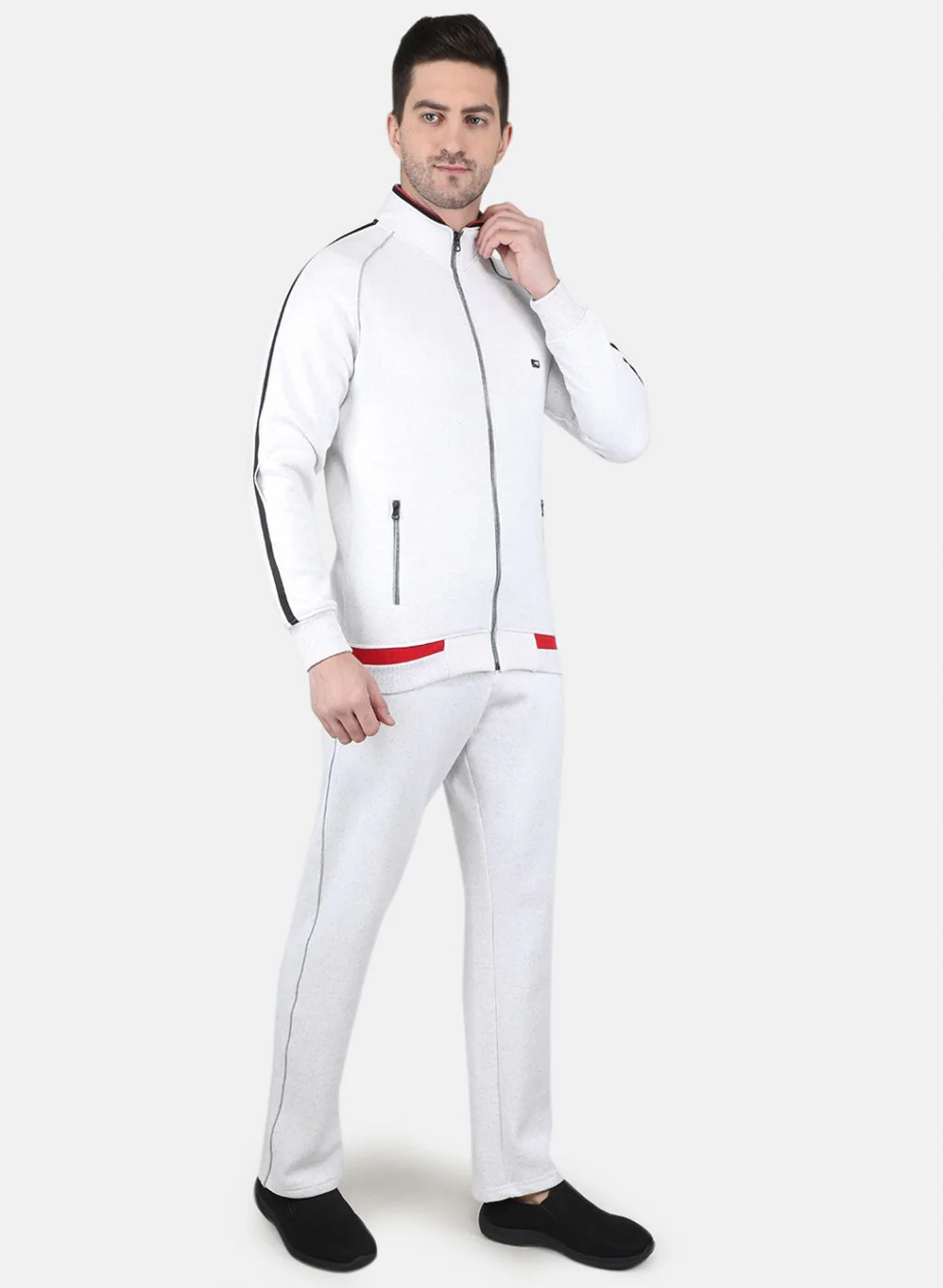 Men Beige Solid Tracksuit - Image 7