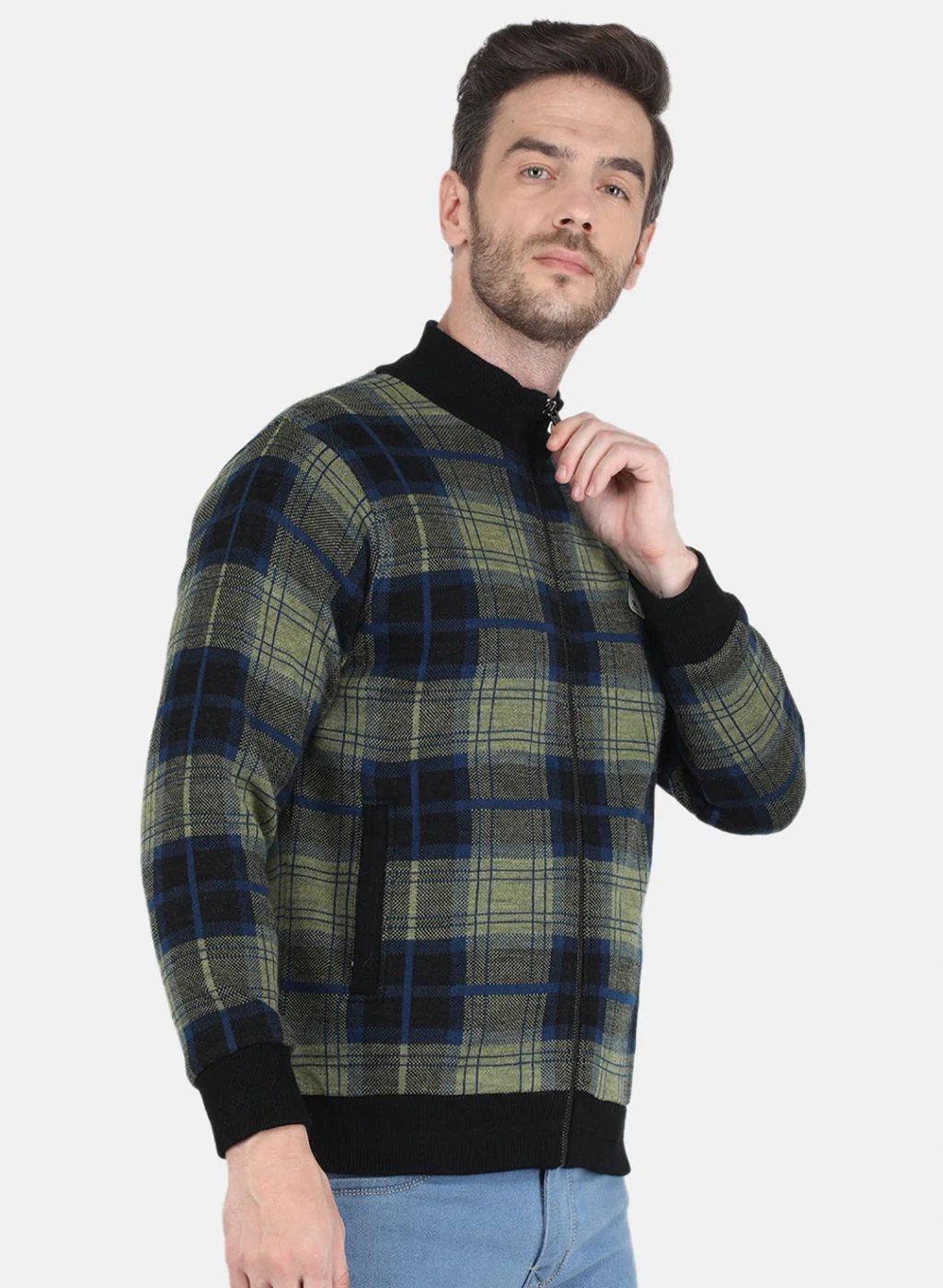 Men Black Jaquard Jacket - Image 2
