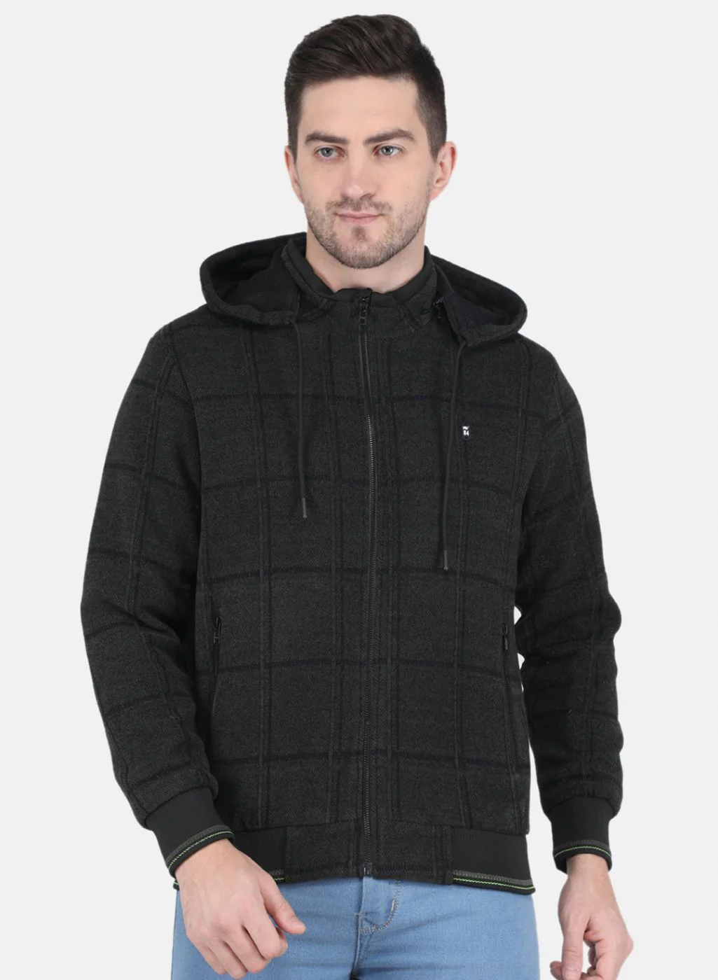 Men Black Jaquard Jacket