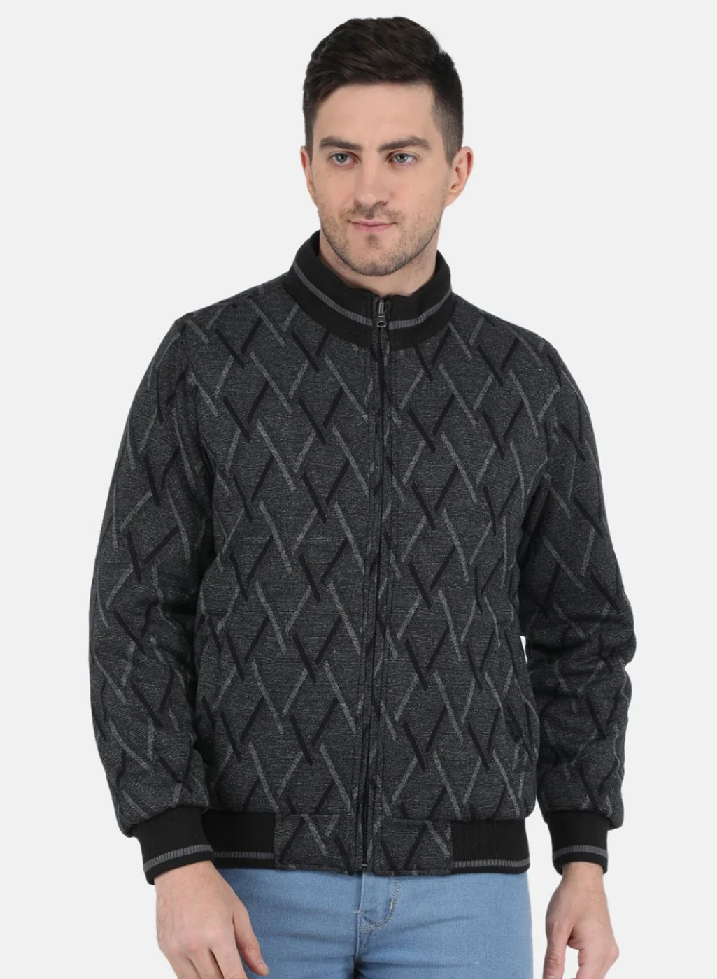 Men Black Jaquard Jacket - Image 7