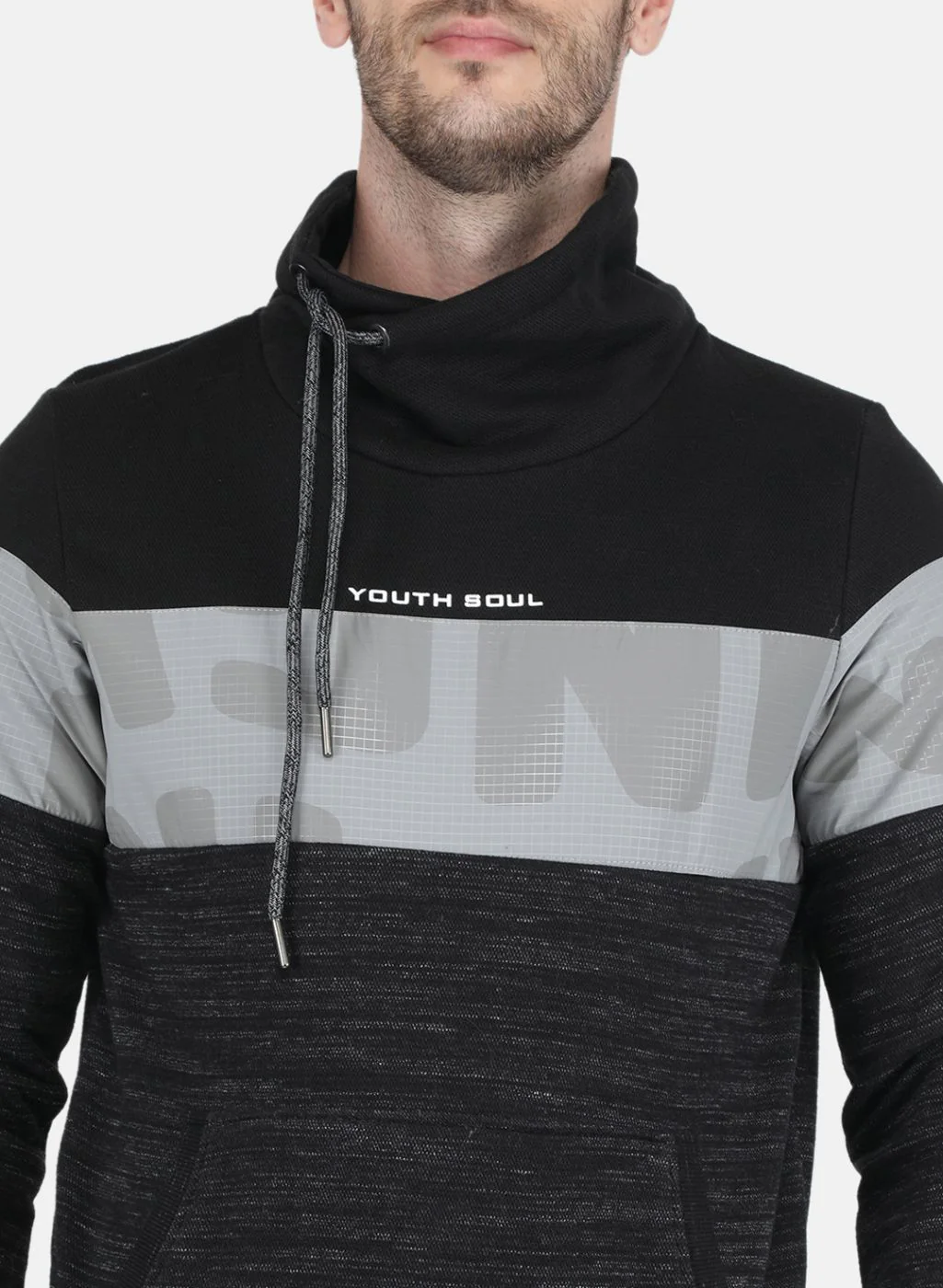 Men Black Jaquard Sweatshirt - Image 5