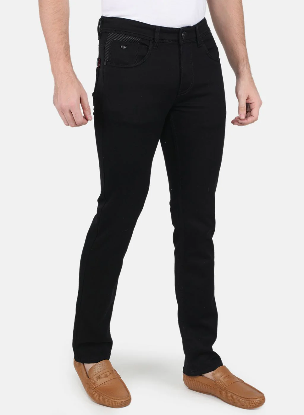 Men Black NArrow Fit Denim - Image 6