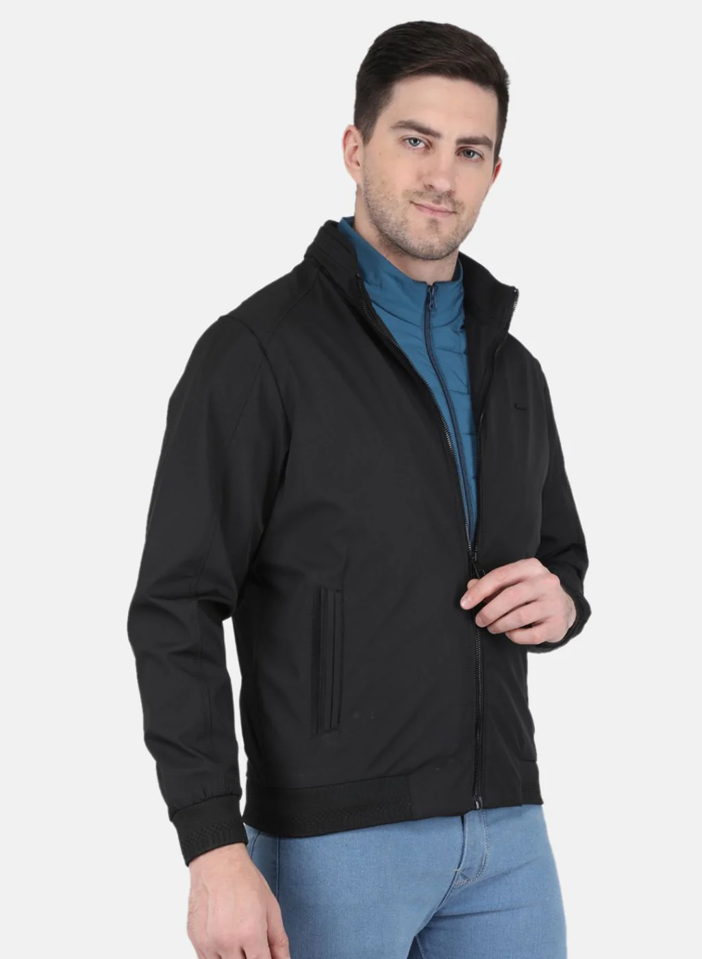 Men Black Printed Jacket - Image 6