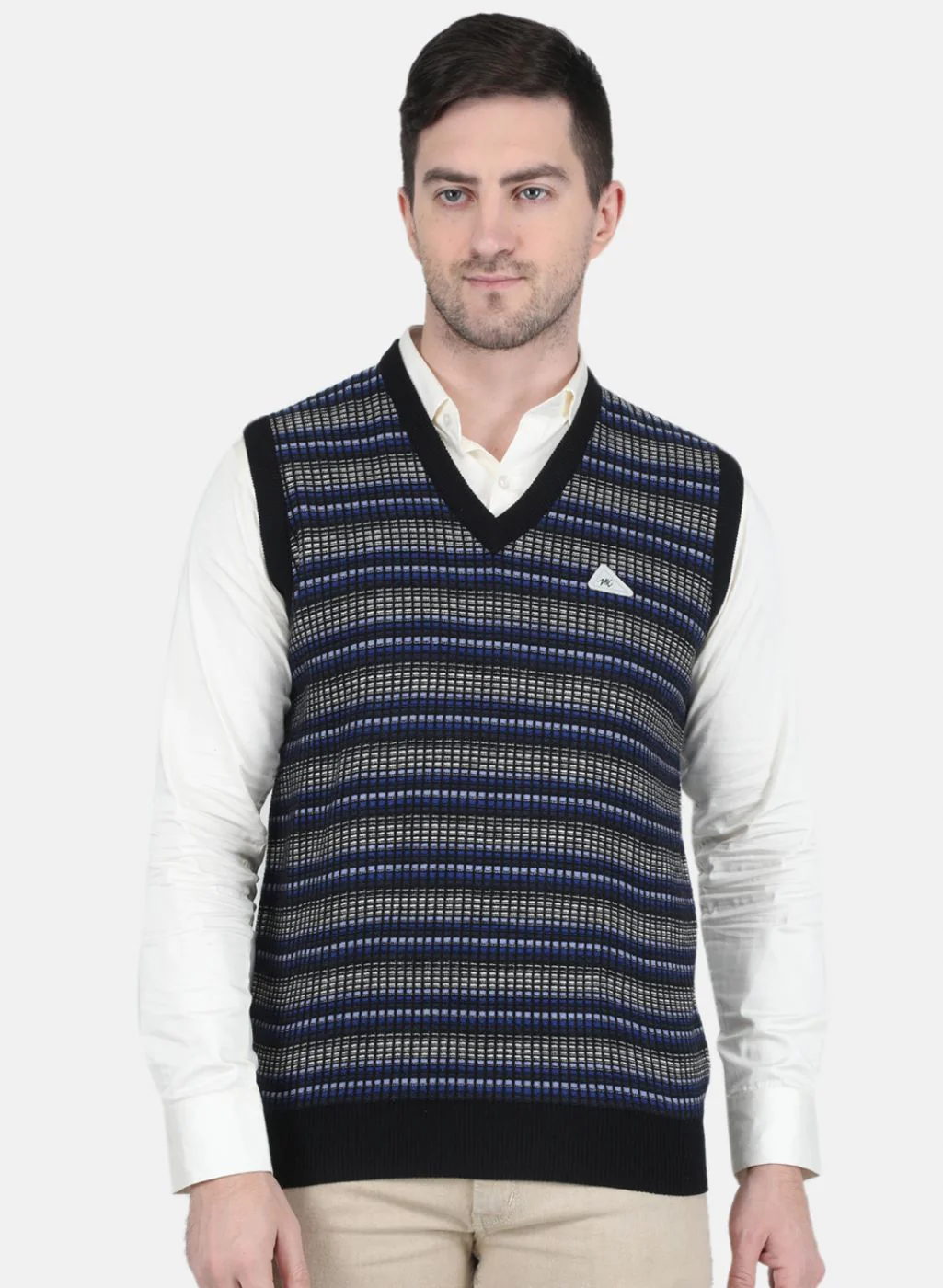 Men Black Self Design Sweater
