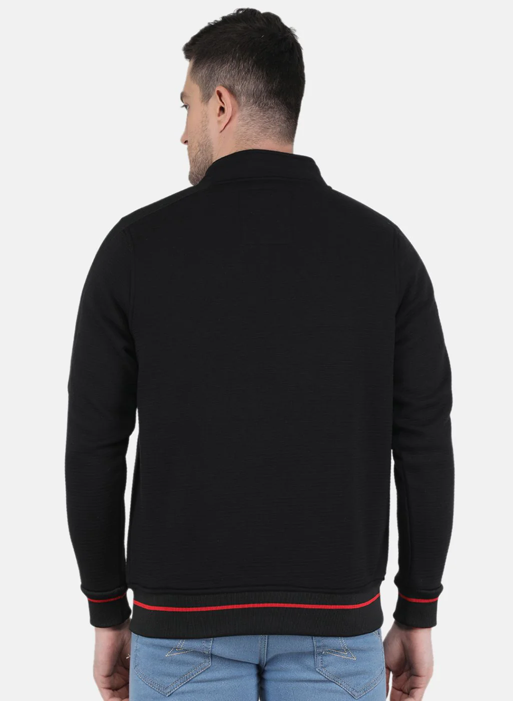 Men Black Solid Jacket - Image 3