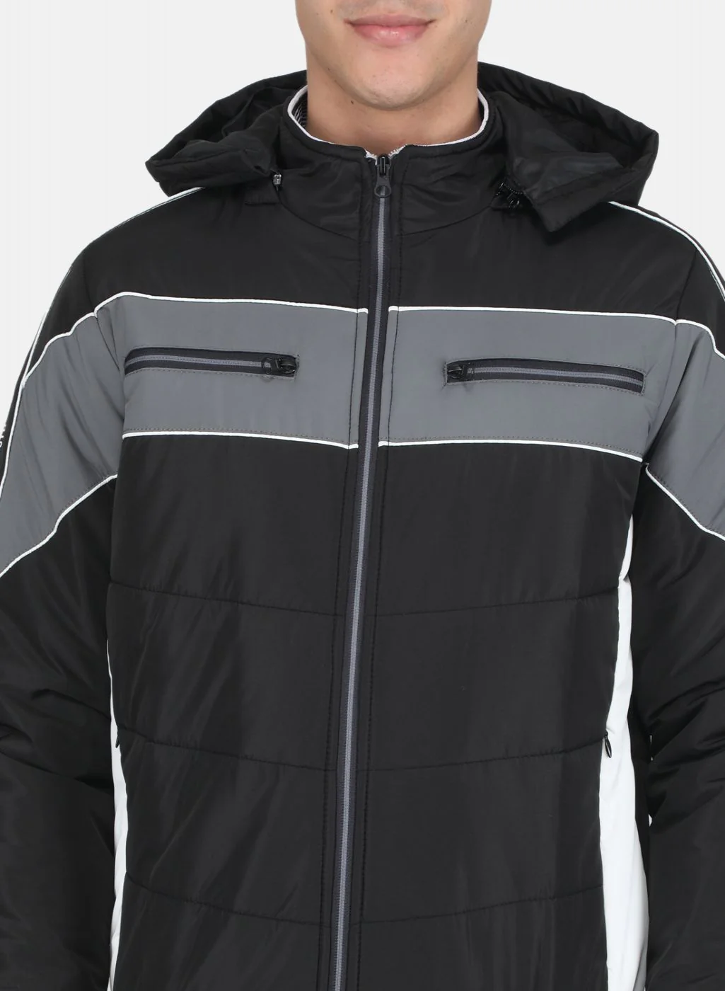 Men Black Solid Jacket - Image 5