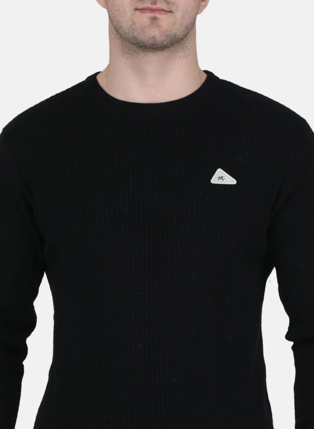 Men Black Solid Pullover - Image 5