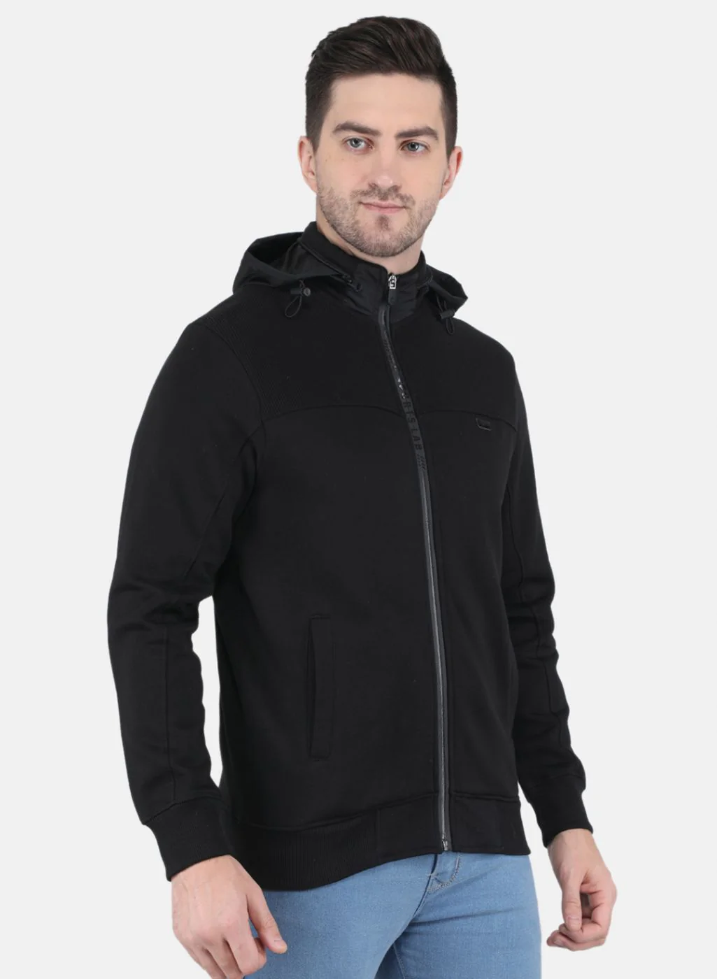 Men Black Solid Sweatshirt - Image 6