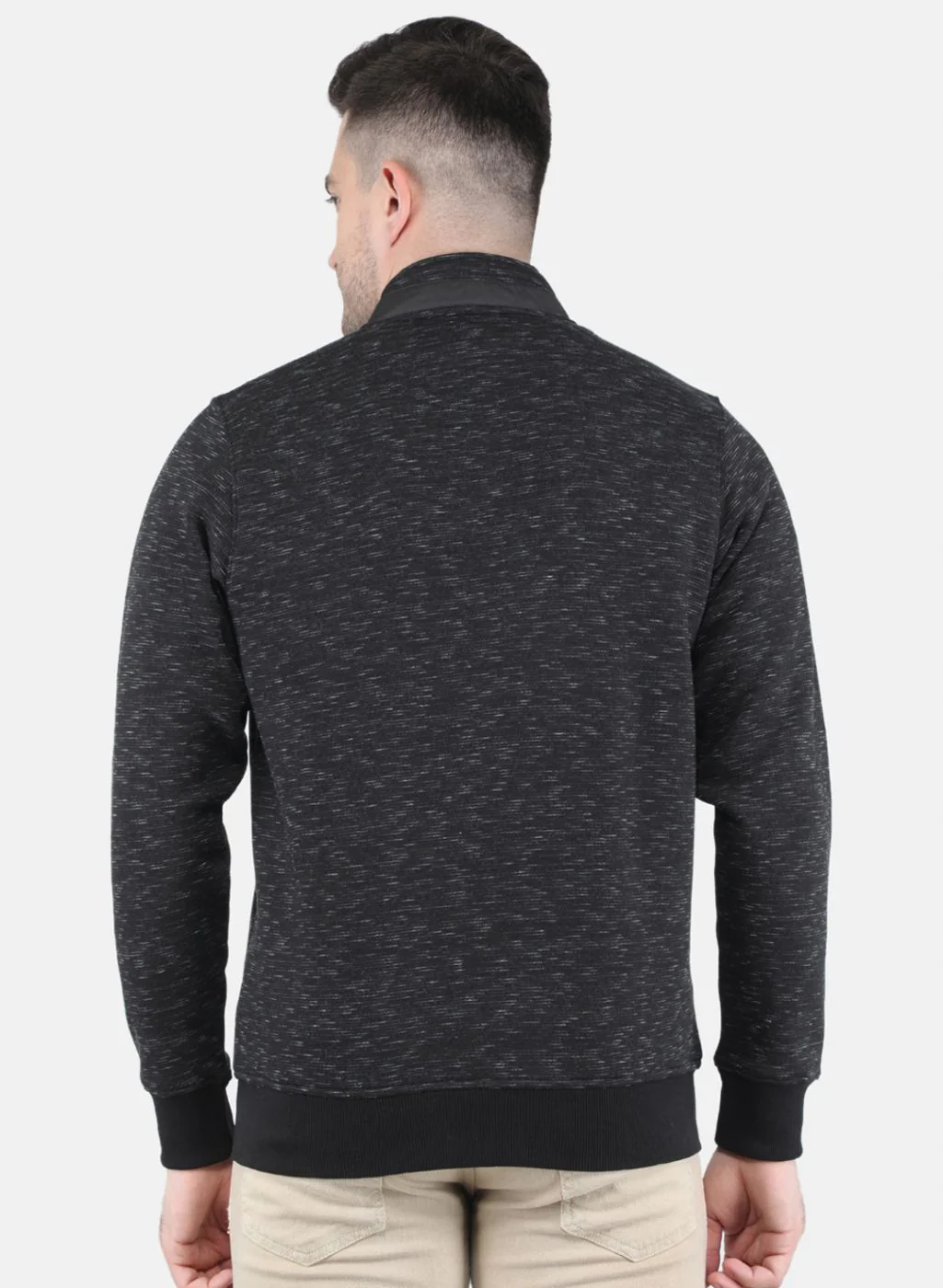 Men Black Solid Sweatshirt - Image 3