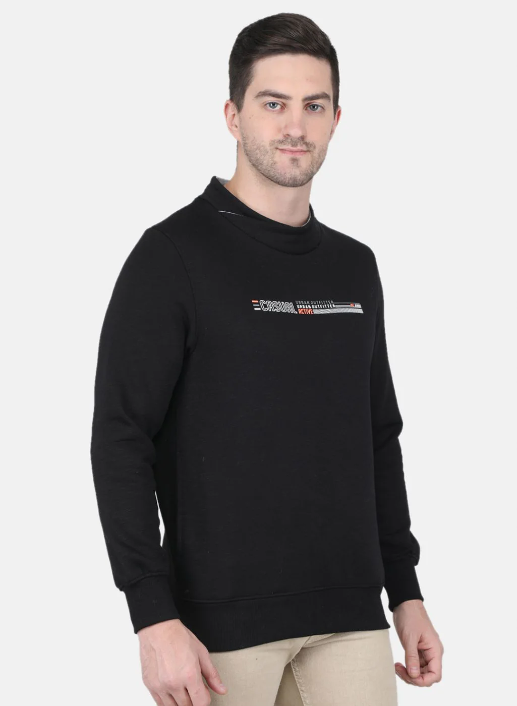 Men Black Solid T-Shirt - Image 2