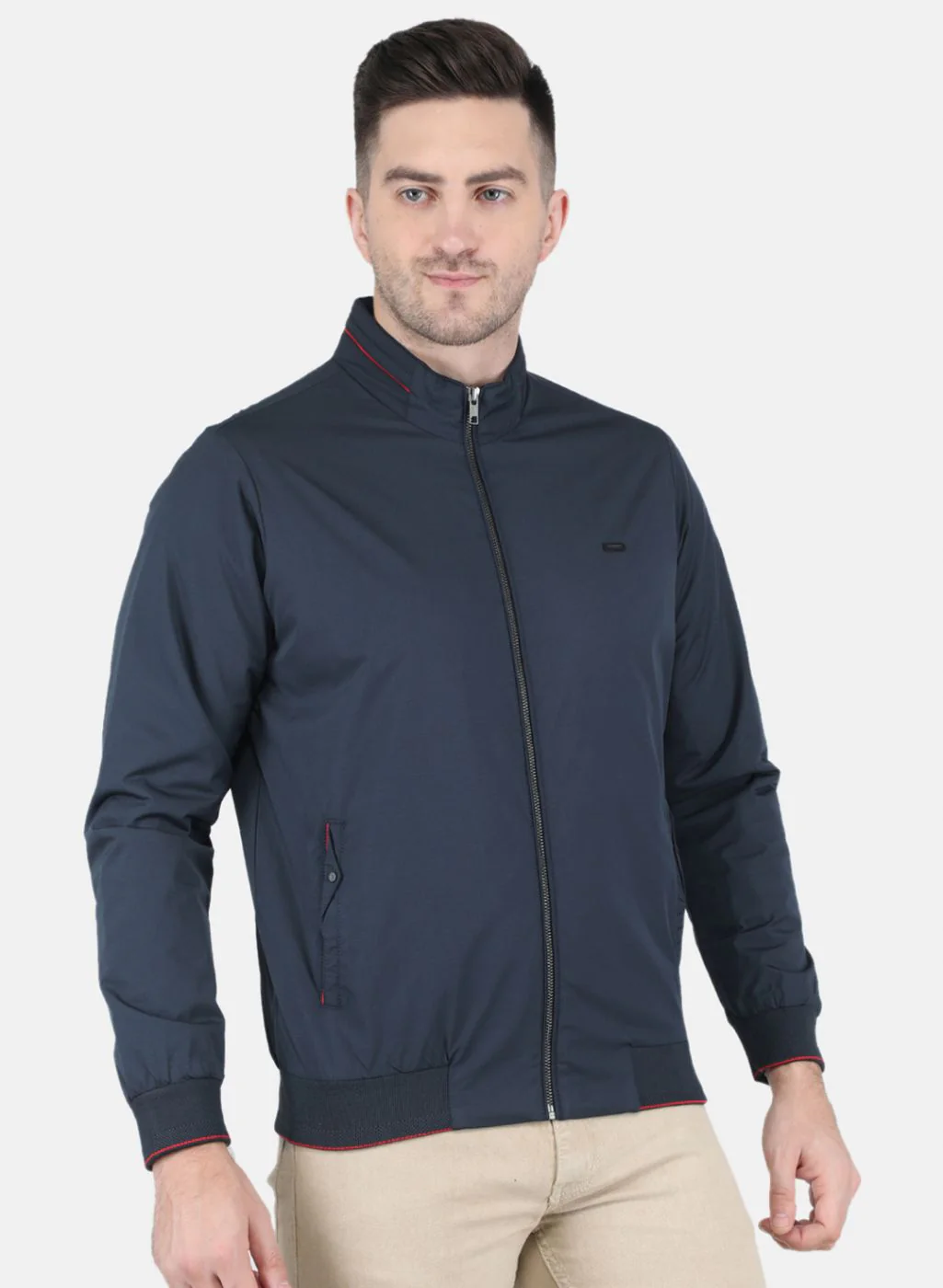 Men Blue Printed Jacket - Image 6
