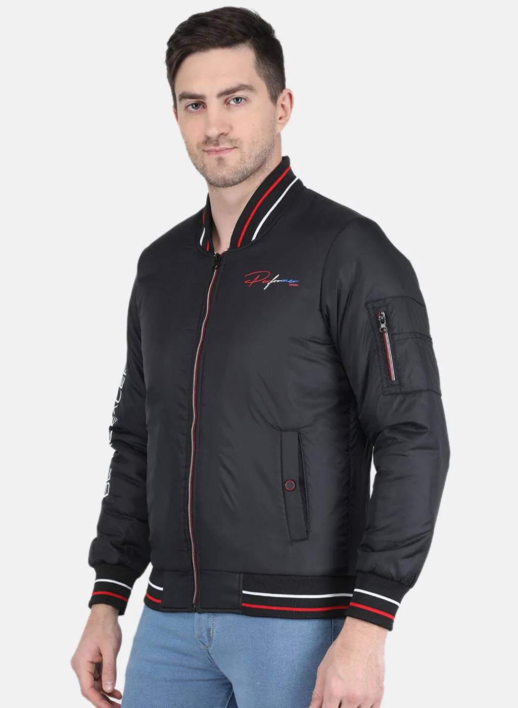 Men Blue Printed Jacket - Image 2