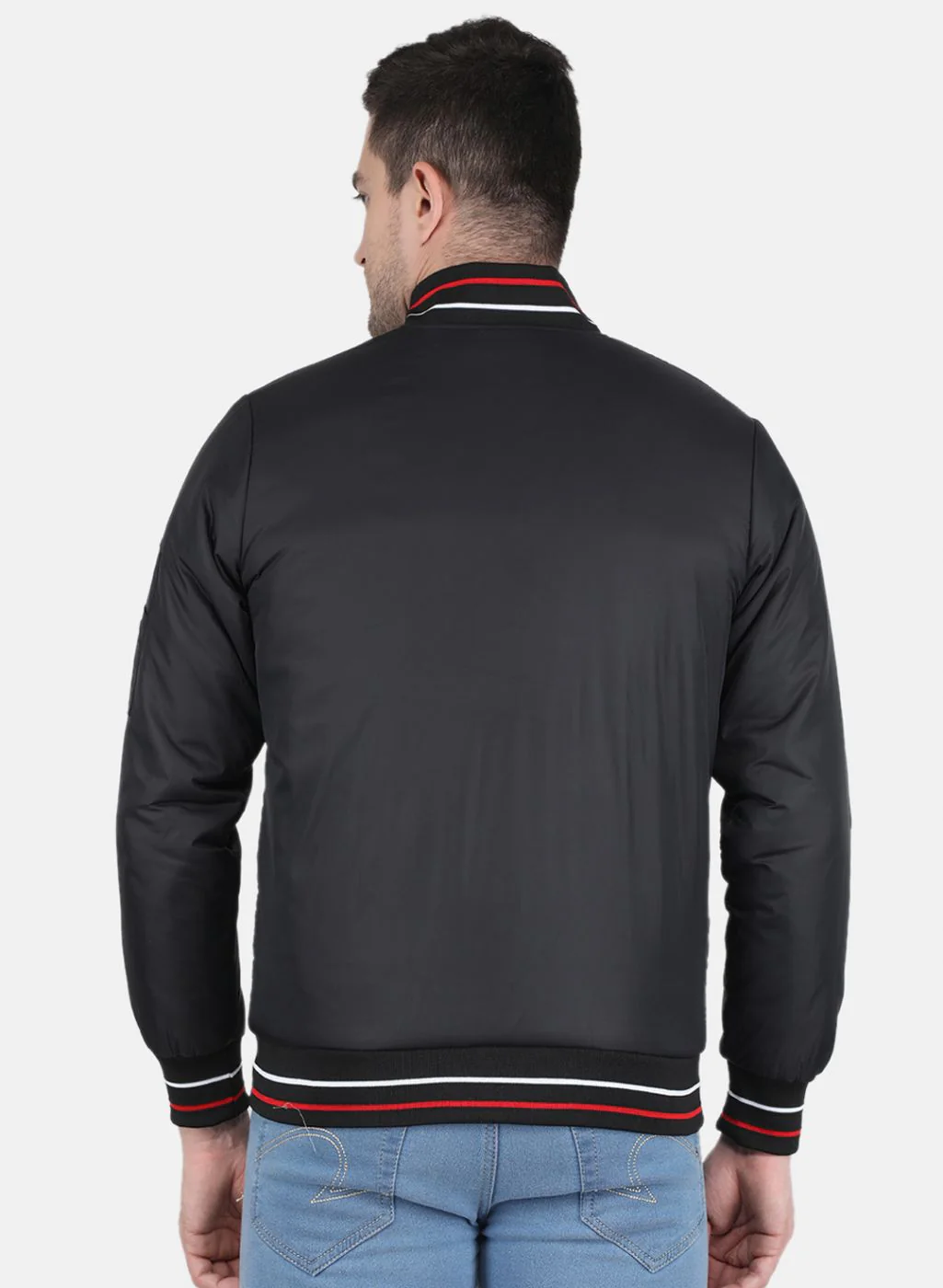 Men Blue Printed Jacket - Image 3