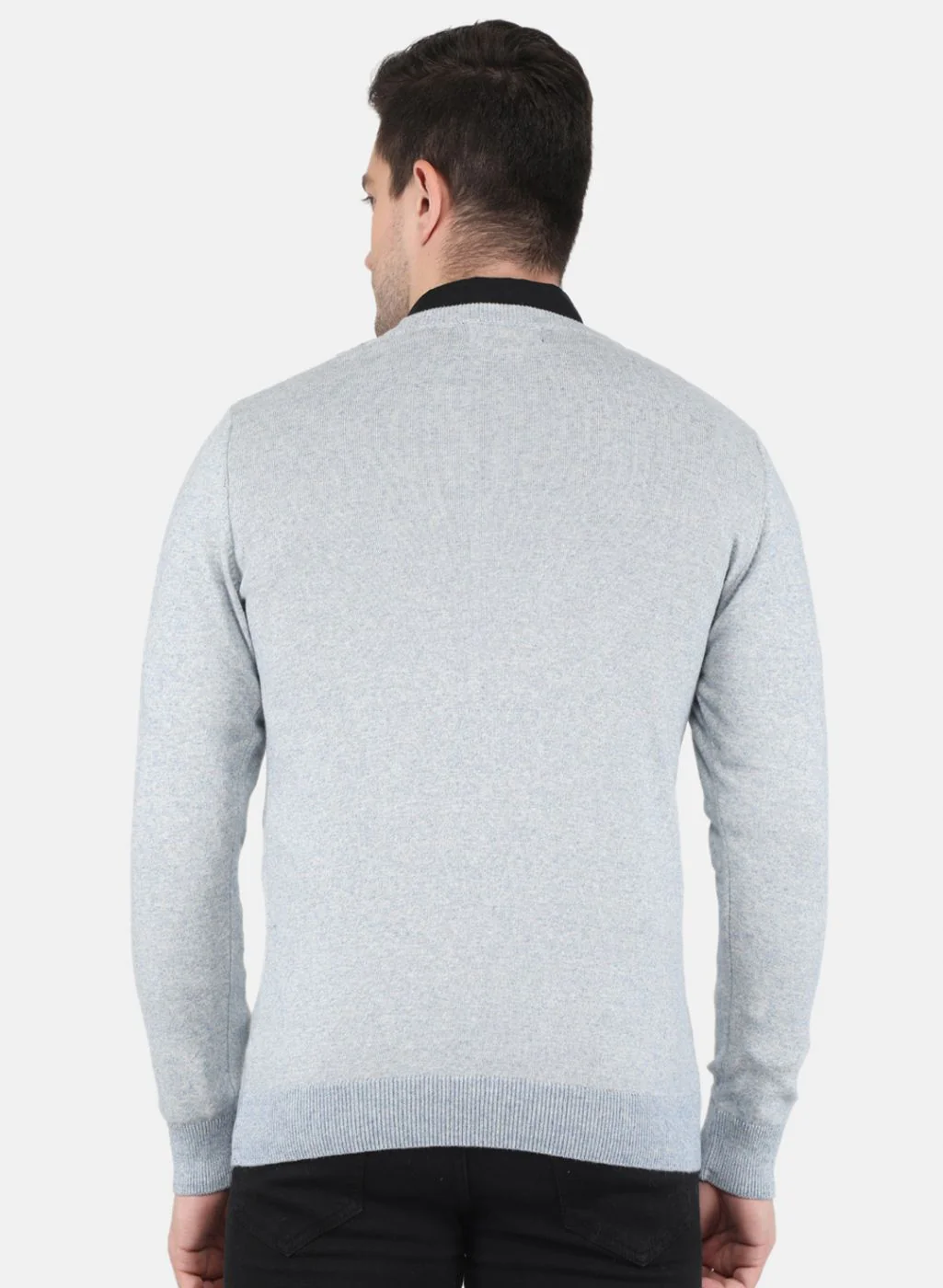 Men Blue Printed Pullover - Image 3