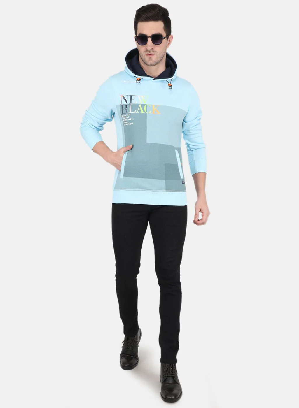 Men Blue Printed Sweatshirt - Image 4