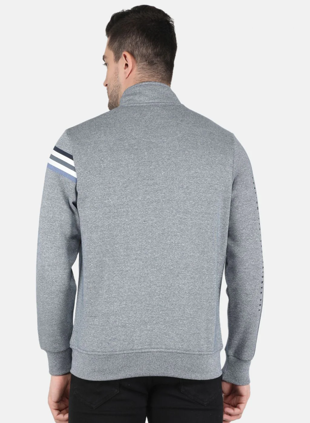Men Blue Printed Sweatshirt - Image 3